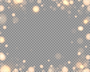 Parlak bokeh şeffaf arkaplanda izole edildi