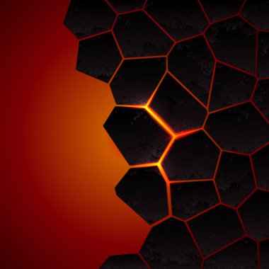 Vektör zemin ve lav kırık.