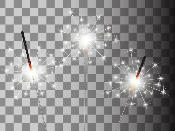 Kerstmis sparkler instellen — Stockvector