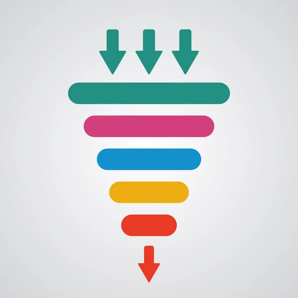 Infografía del embudo de ventas — Archivo Imágenes Vectoriales