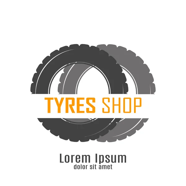 Tekerlekler Dükkanı Logo tasarımı — Stok Vektör