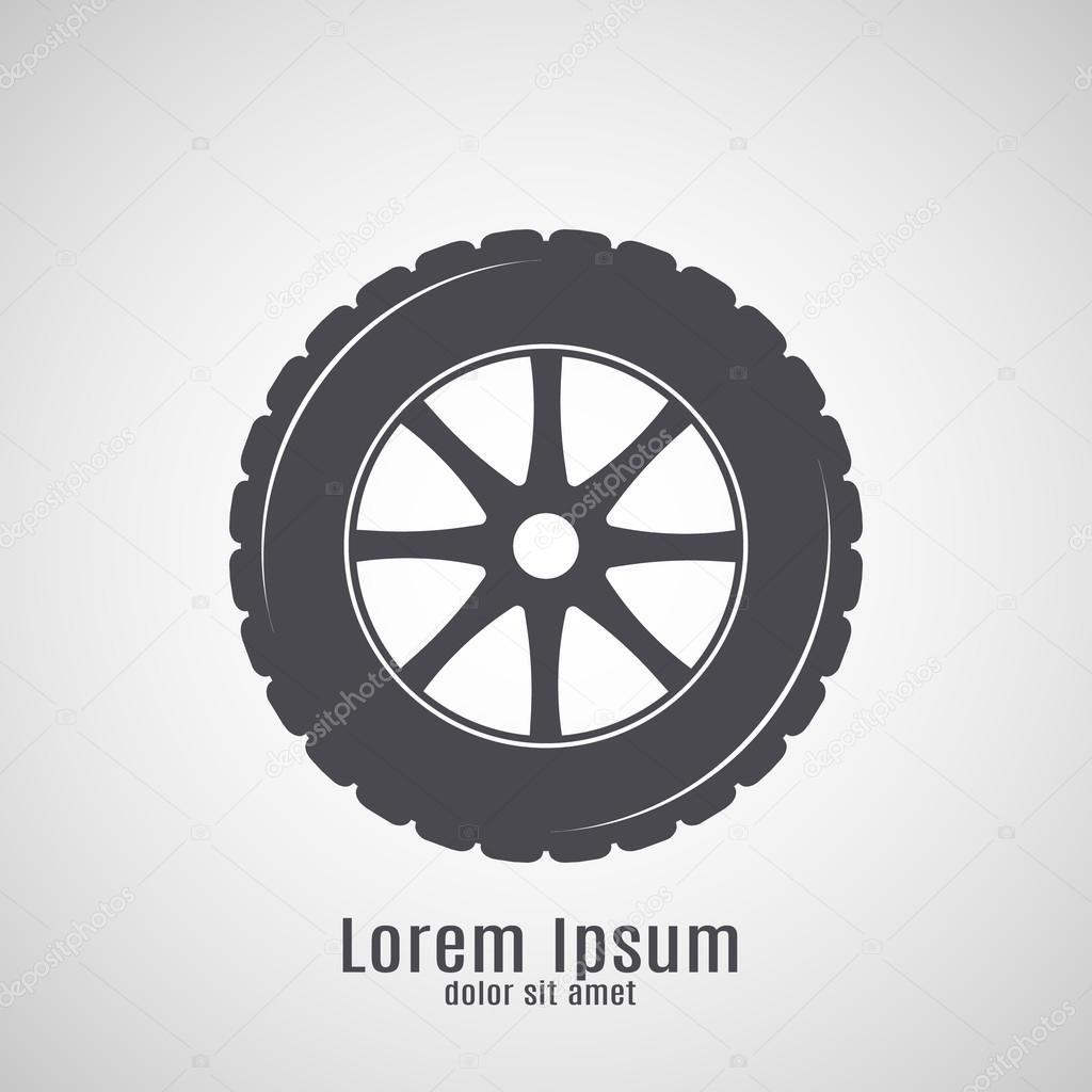 Car tyre icon isolated on white background