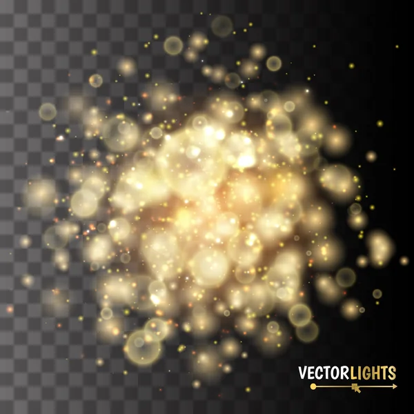 Gouden lichten vector achtergrond. — Stockvector