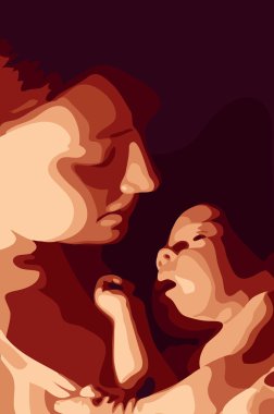 Mother and her baby. clipart