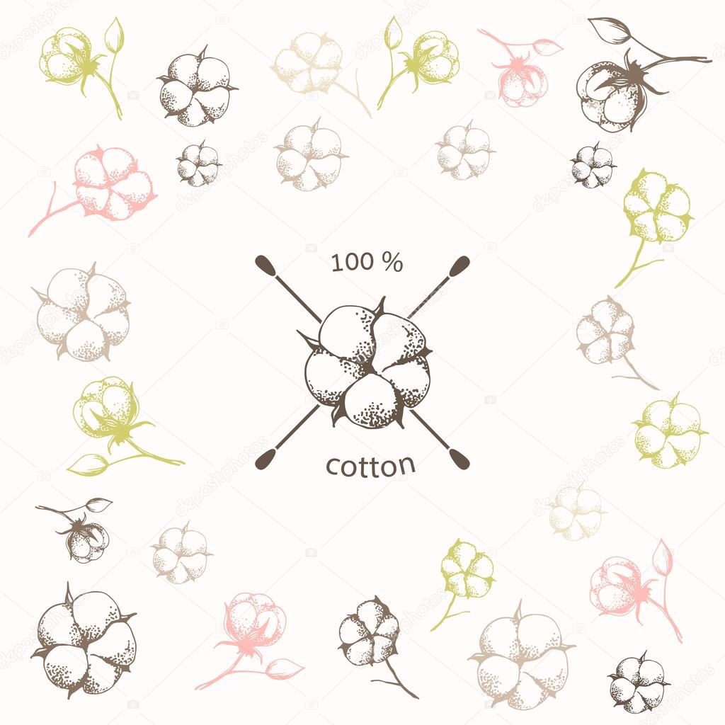 Cotton flower with crossed cotton swabs