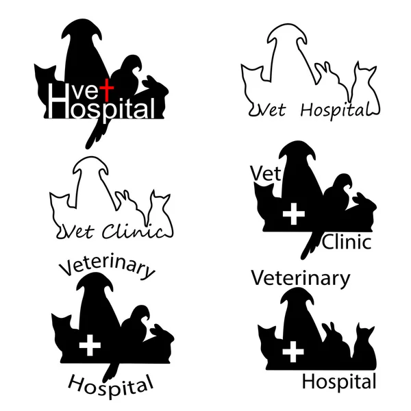 Logos del Hospital Veterinario — Archivo Imágenes Vectoriales