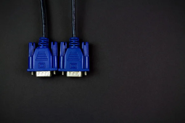 Cable VGA sobre fondo negro —  Fotos de Stock