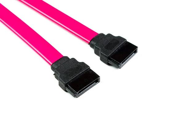 SATA kabel na bílém pozadí, izolované — Stock fotografie