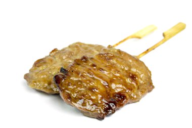 izole, beyaz arka plan üzerinde ızgara domuz eti stick