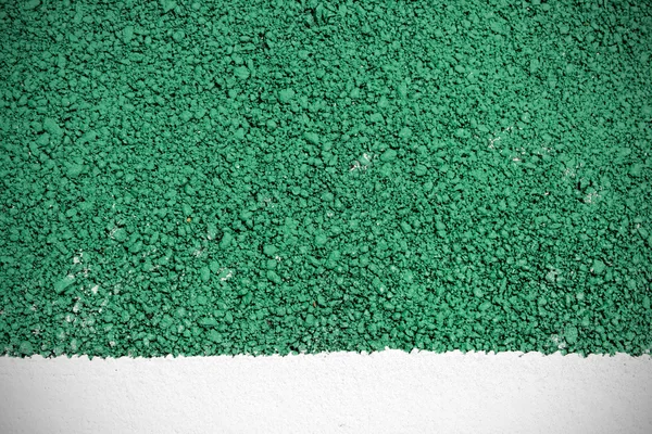 Groene weg oppervlaktetextuur achtergrond en wit geschilderde lijn, vignet — Stockfoto