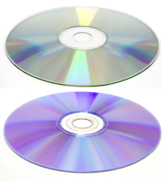 CD und DVD, isoliert — Stockfoto