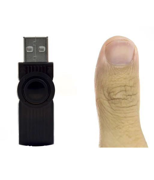 拇指、 闪存、 usb、 方便驱动器、 手指 — 图库照片