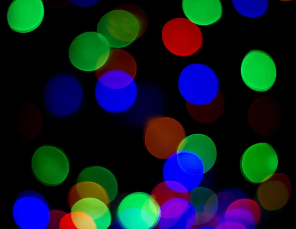 カラフルなクリスマスの抽象的な背景のライト、デフォーカス、ぼかし、ボケ — ストック写真