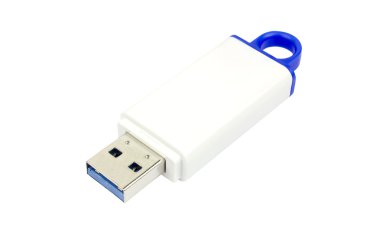 Beyaz arka plan, kırpma yolu üstünde USB birden parlamak götürmek 3.0