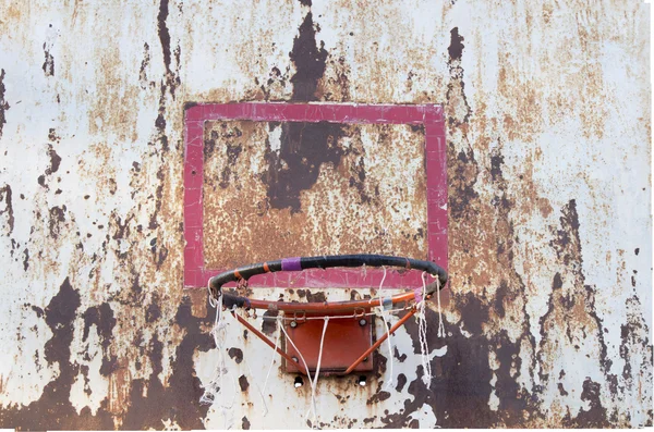 Basketbal ijzer aan boord, bord, vuil, grunge, oude — Stockfoto