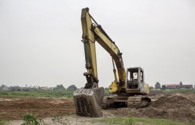Ekskavatör Ekskavatör mekhong buengkan, Tayland, bir baraj kurun, Otopark