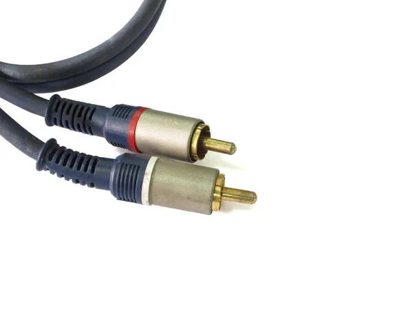 Conectores RCA antigos com cabos de áudio — Fotografia de Stock