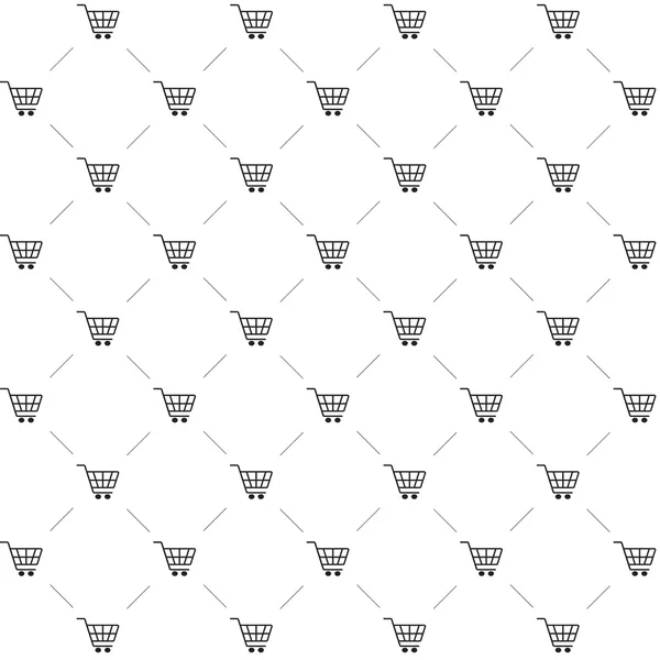 Modèle sans couture avec icône de sac à provisions — Image vectorielle