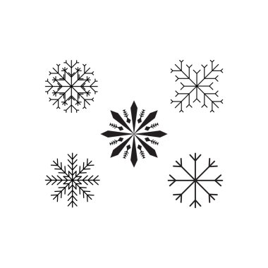 Kış için kar tanesi simgeler