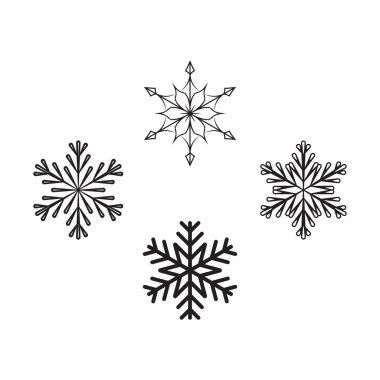 Kış için kar tanesi simgeler