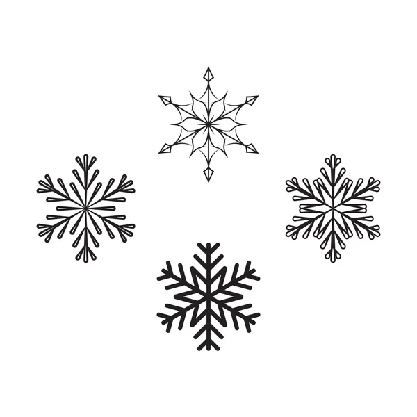 Schneeflockensymbole für den Winter — Stockvektor