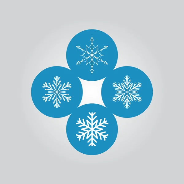 Ícones de floco de neve para o inverno — Vetor de Stock