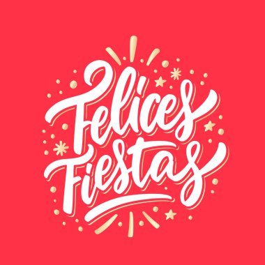 Felices Fiestas. Mutlu Noeller, tebrik kartı..