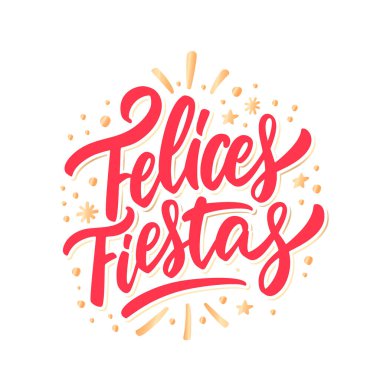 Felices Fiestas. Mutlu Noeller, tebrik kartı..