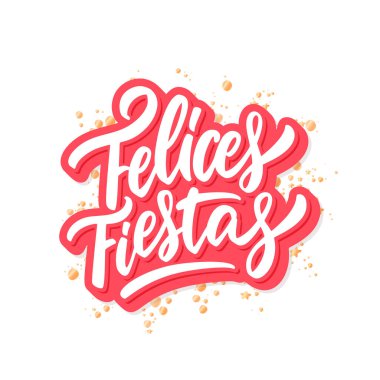 Felices Fiestas. Mutlu Noeller, tebrik kartı..