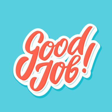 İyi iş afişi. Vektör el çizilmiş harfler.