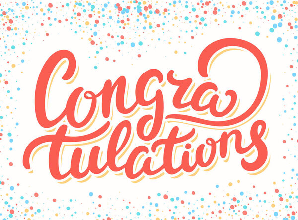 - Поздравляю. Векторное ручное письмо.