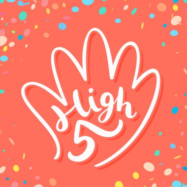 High five. Greeting card. clipart