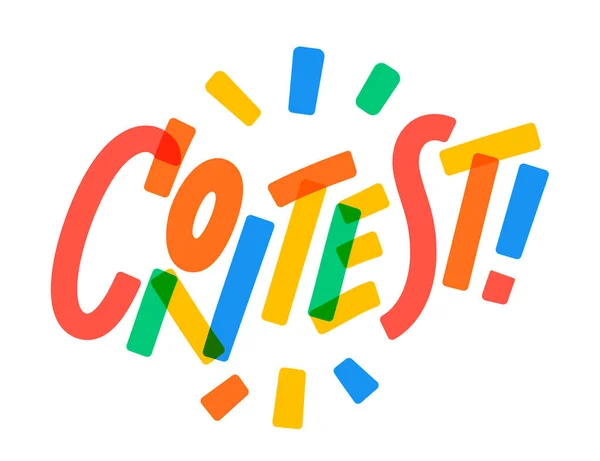 Contest banner. Handwritten vector lettering. — Stock Vector