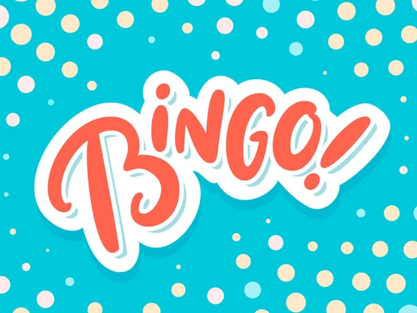 Bingo! Vektör kartı. Vektör el yazısı harfler.