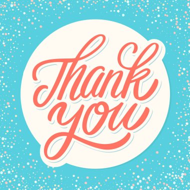 Teşekkür ederim. Vektör el yazısı harfler.