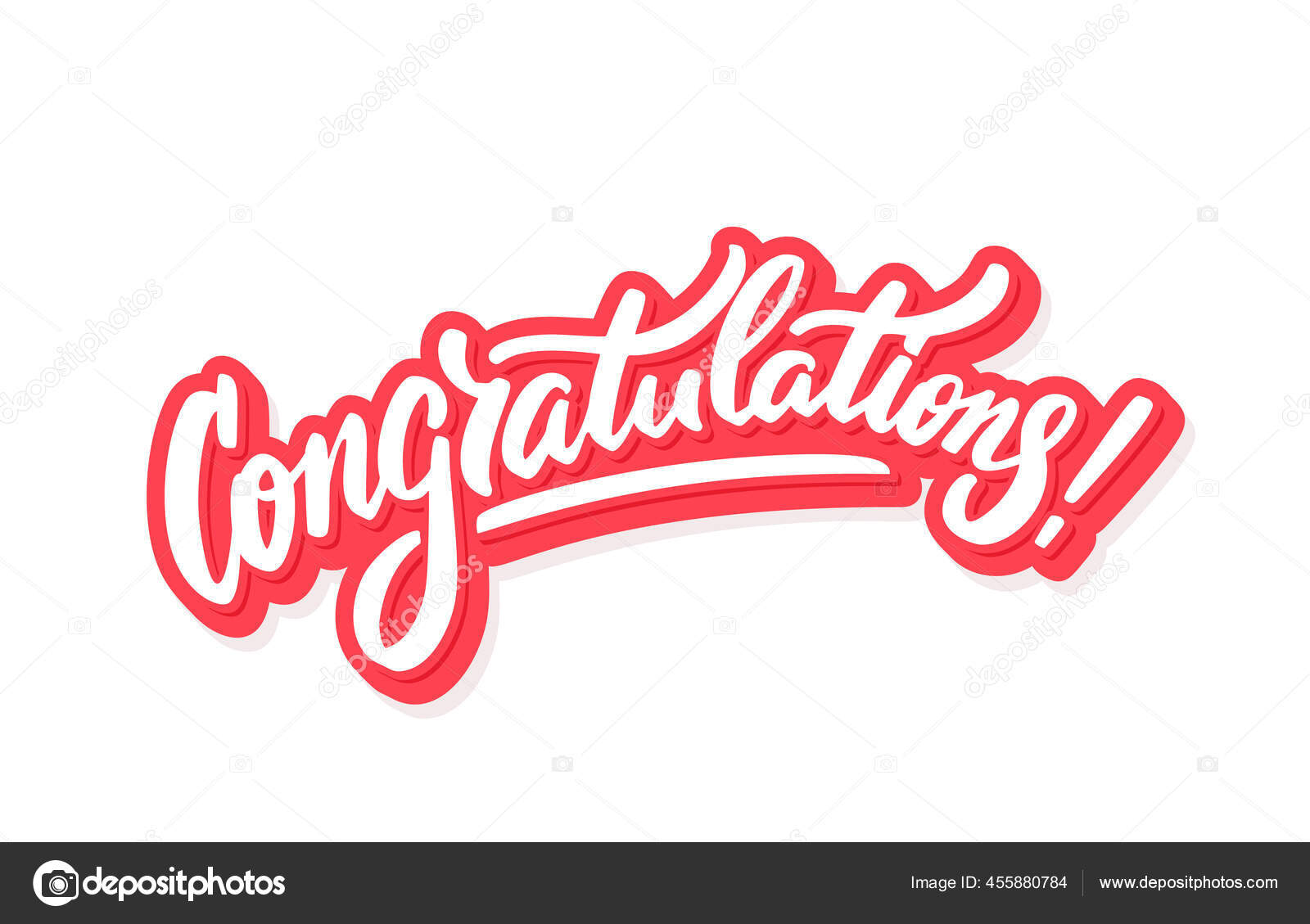 Congratulations Vector Hand Drawn Lettering Card Stock Vector Image