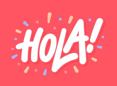 Merhaba. Vektör el yazısı harf pankartı.