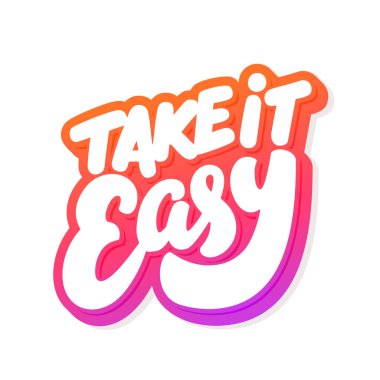 - Sakin ol. Vektör el yazısı harfler.