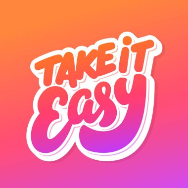 - Sakin ol. Vektör el yazısı harfler.