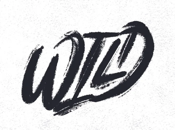 Wild. Vector handwritten lettering. Vector illustration. — Stock Vector