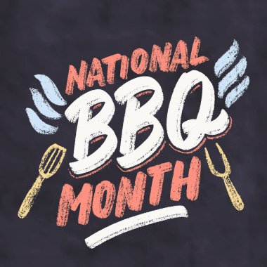 Ulusal mangal partisi ayı. Vektör el yazısı yazı tahtası işareti.