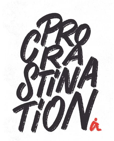 Procrastinación. Ilustración conceptual. Vector escrito a mano. — Vector de stock