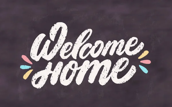 Välkommen hem. Vektor handskriven skylt. — Stock vektor