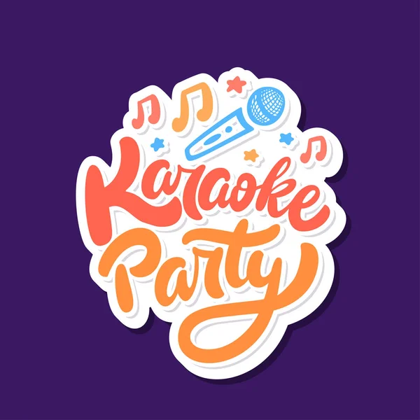 Karaoke feestje. Handgeschreven vectorletters. — Stockvector