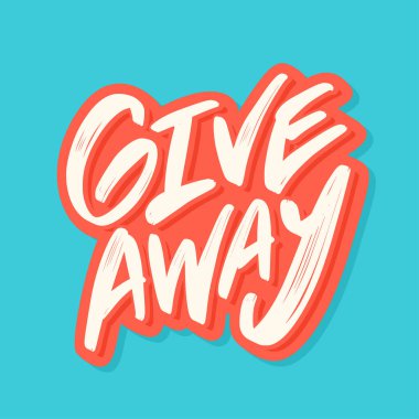 Hediye. Vektör el yazısı harf pankartı.