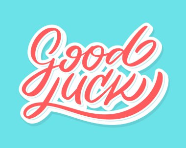 İyi şanslar. Elveda, el yazısıyla yazılmış kart.. 