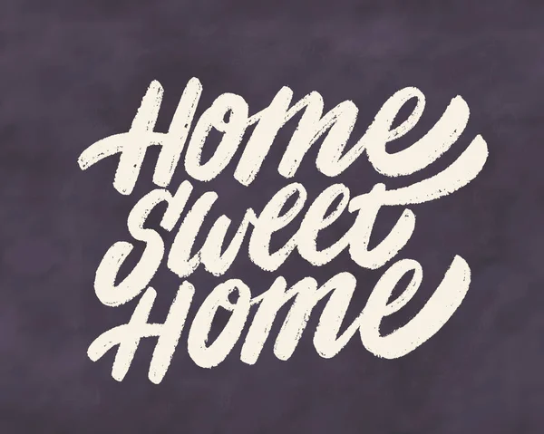 Home sweet home. Vector handwritten lettering chalkboard sign. — Stock Vector