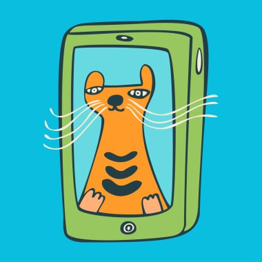 Bir kedi ile Smartphone