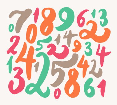 Renkler numaraları. El yazısı.