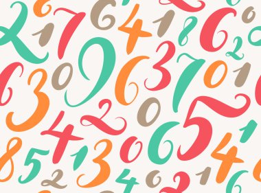 Renkler numaraları. El yazısı.